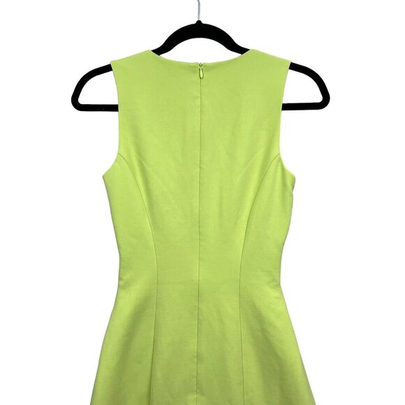 French Connection Women Whisper Cut Out Dress V Neck Sleeveless Zip Green Sz 0 - Picture 6 of 7